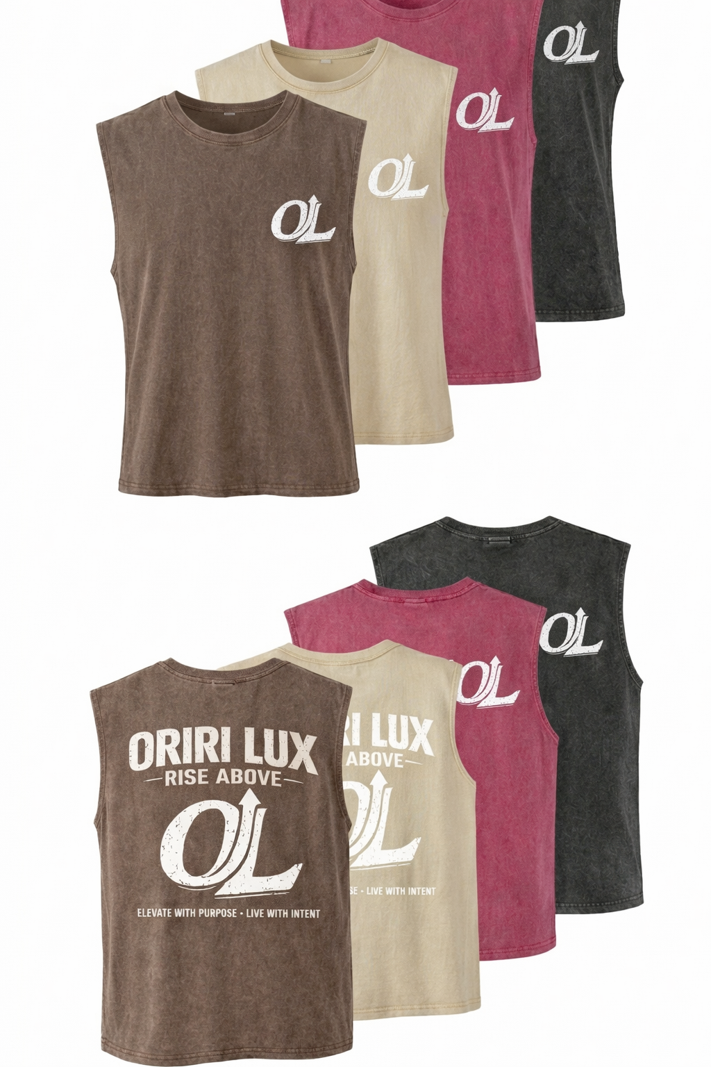 ACID WASH SLEEVELESS ORIRI LUX TEE